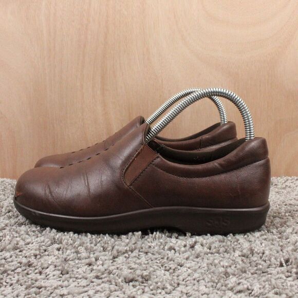 SAS Simplify Womens 7.5 Brown Leather Slip On Comfort Loafers Work Casual - Picture 6 of 11
